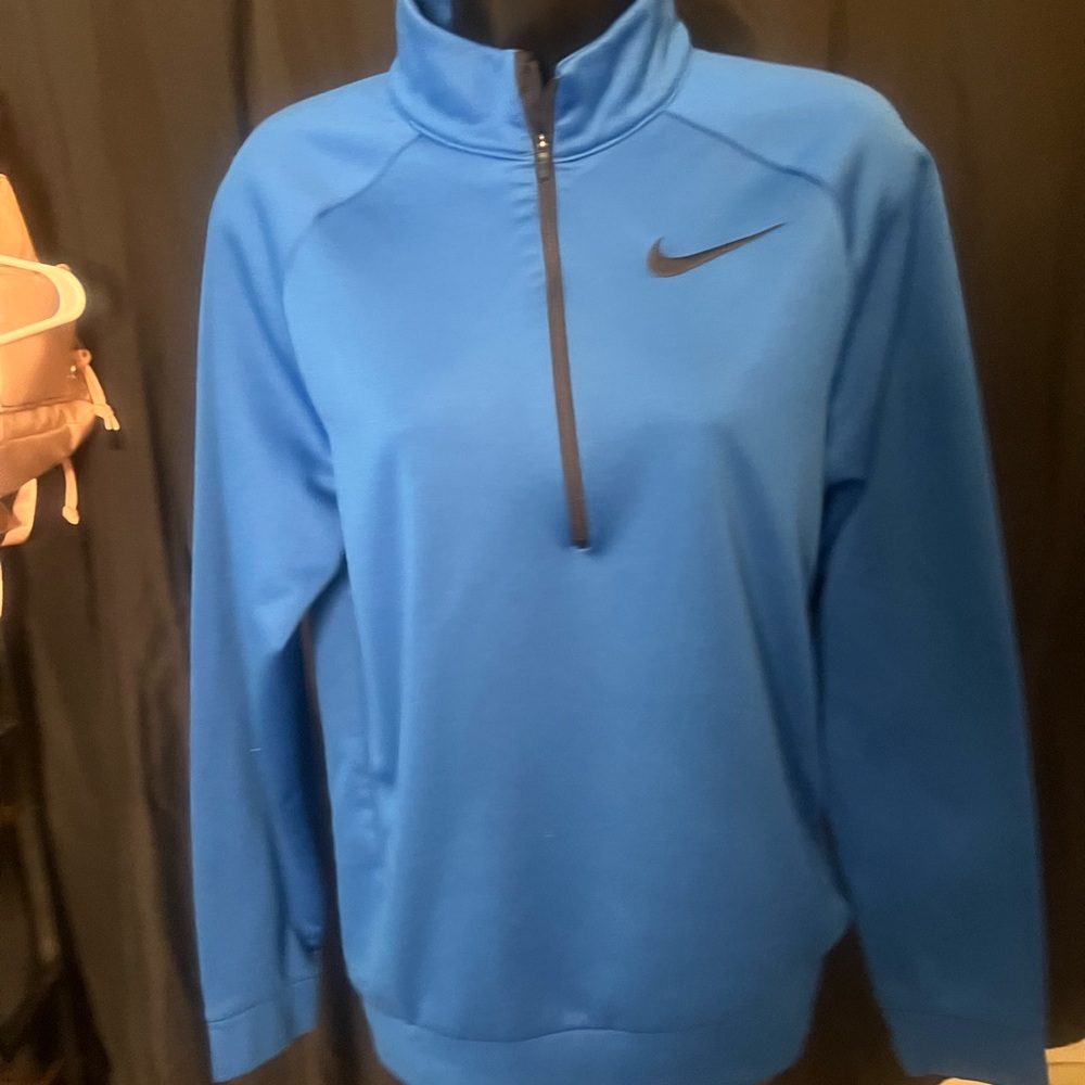 Nike Men's Zip-Up Blue Sweater
